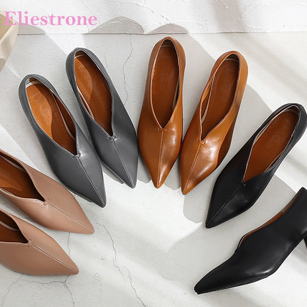 Women Formal Wear For Office - Marke Neue Spitzschuh Schwarz Grau Frauen
