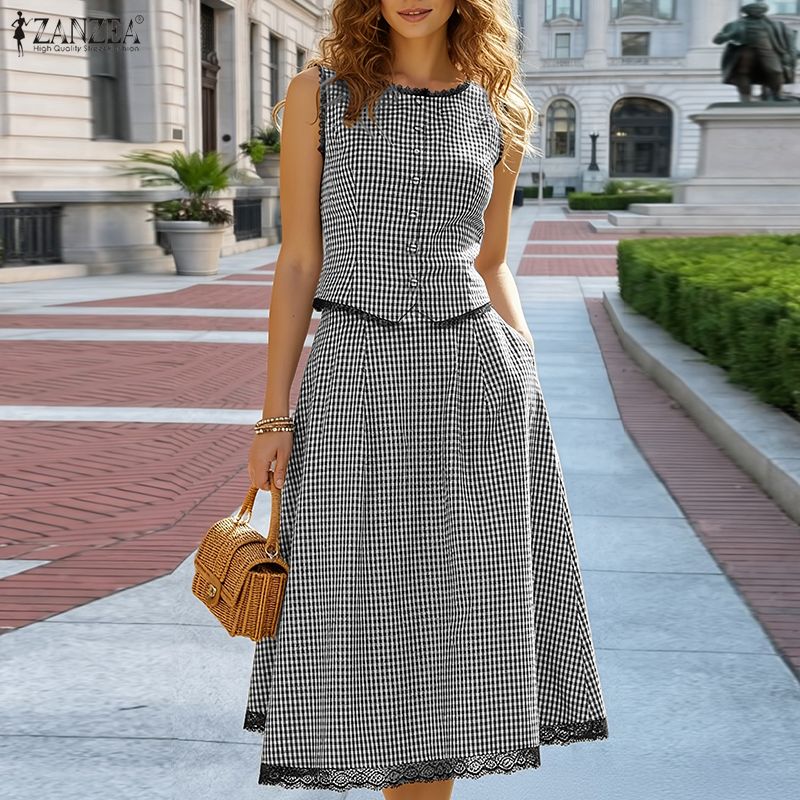 Women Formal Wear For Office - Elegante Damen 2-teilige Sets ZANZEA Sommer