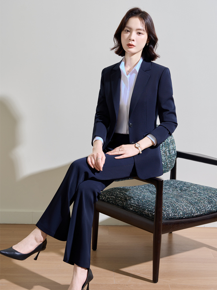 Women Formal Wear Interview - Marineblauer professioneller Anzug für Damen, Frühling