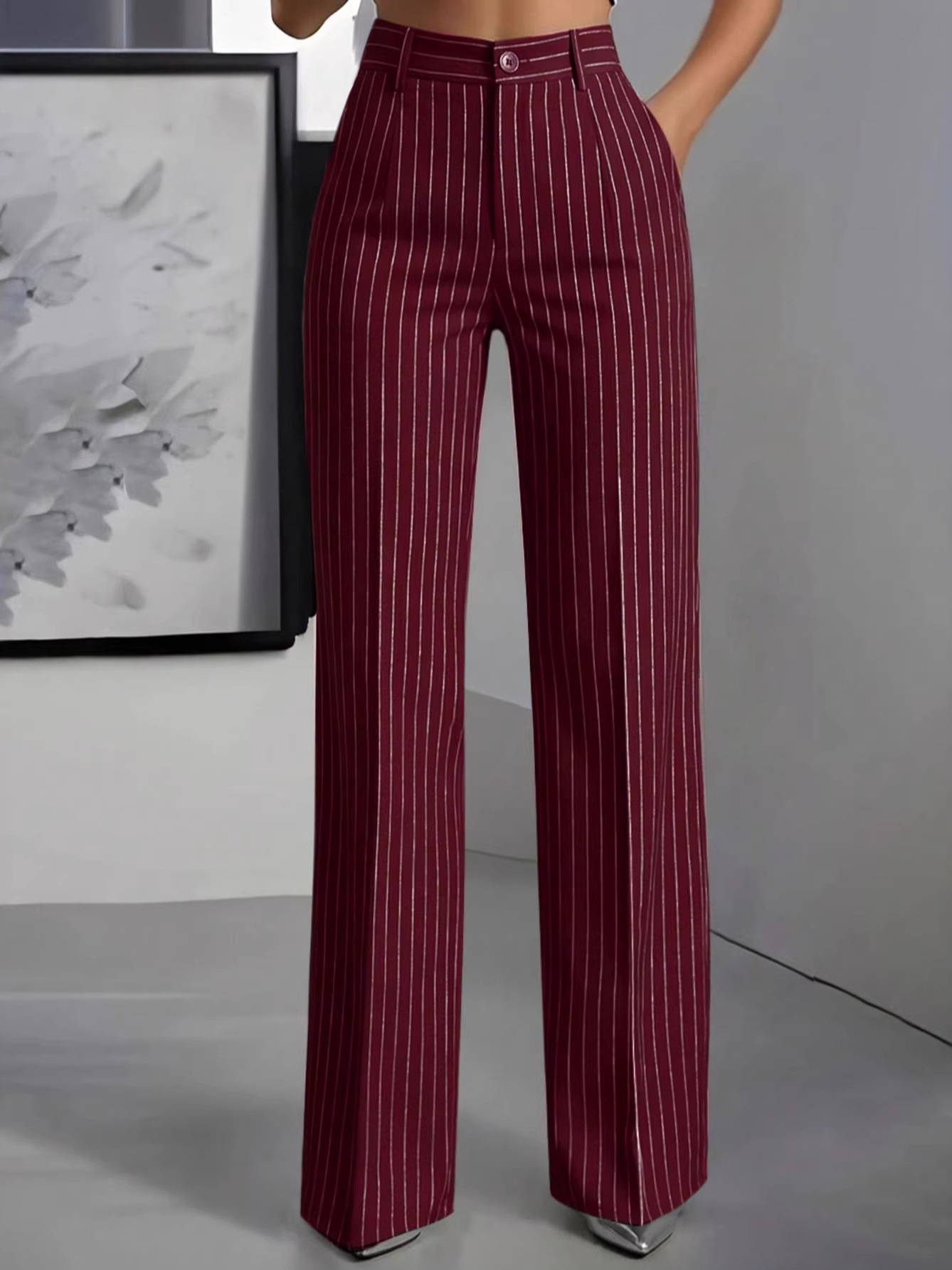 Women'S Formal Wear Suit - Elegante Hochtaillierte Gerade Anzughose Vielseitig Einsetzbare