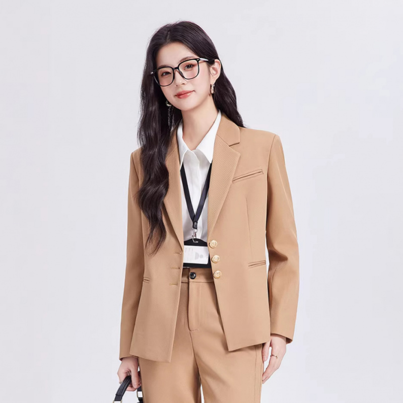 Women Formal Wear Interview - Khakifarbenes Damenanzug-Set, hochwertig, im lässigen Business-Stil,