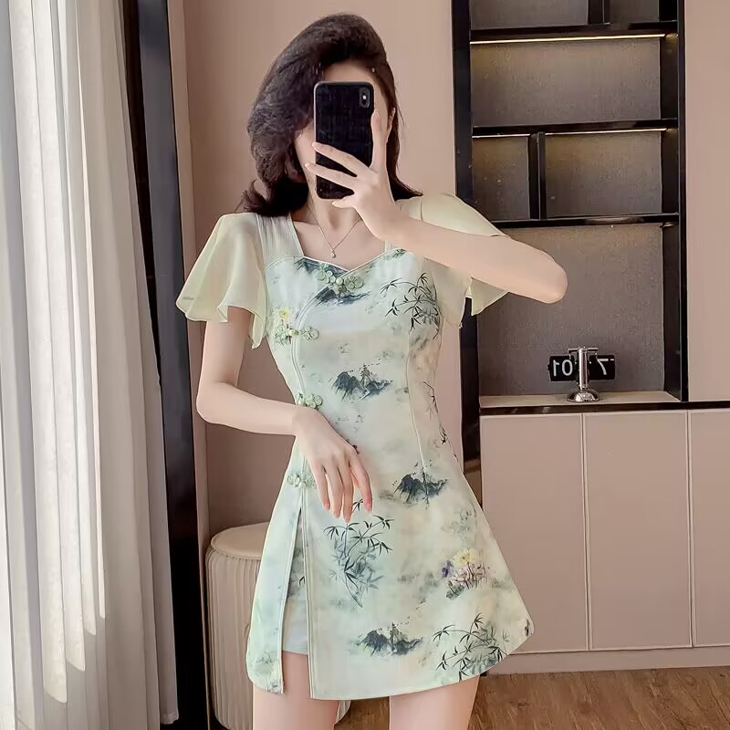 Women Formal Wear For Office - Sommer chinesischen Stil süße Cheongsam zweiteilige