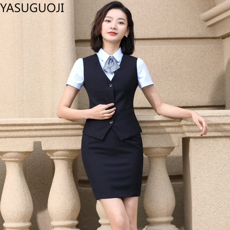 Women Formal Wear Interview - YASUGUOJI Elegante Mode Frauen Weste Arbeit