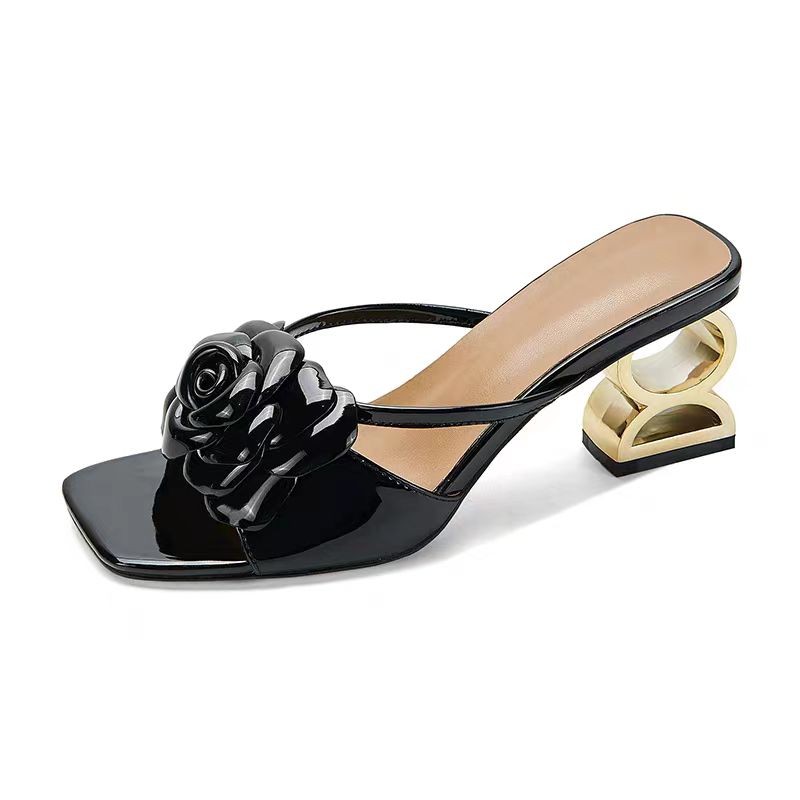 Women'S Formal Wear For Wedding - Damenschuhe neue Sommer mode Blumen schwarz