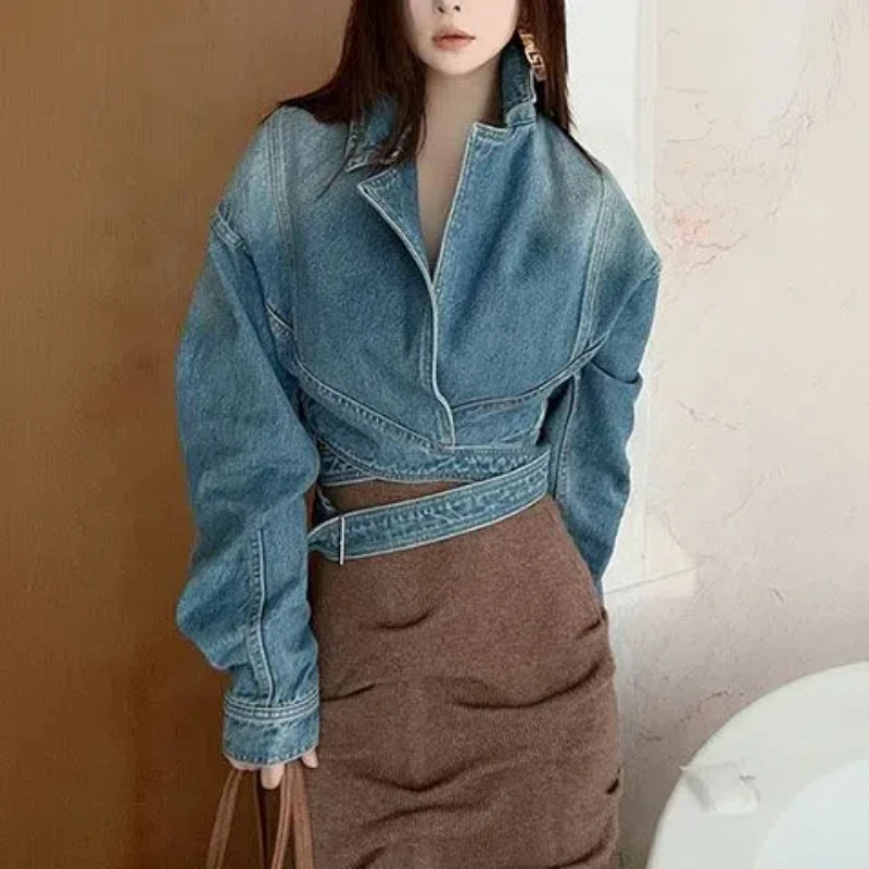 Blau gewaschene Retro-Jeansjac – Unique Women'S Formal Wear Bewertung und Preis