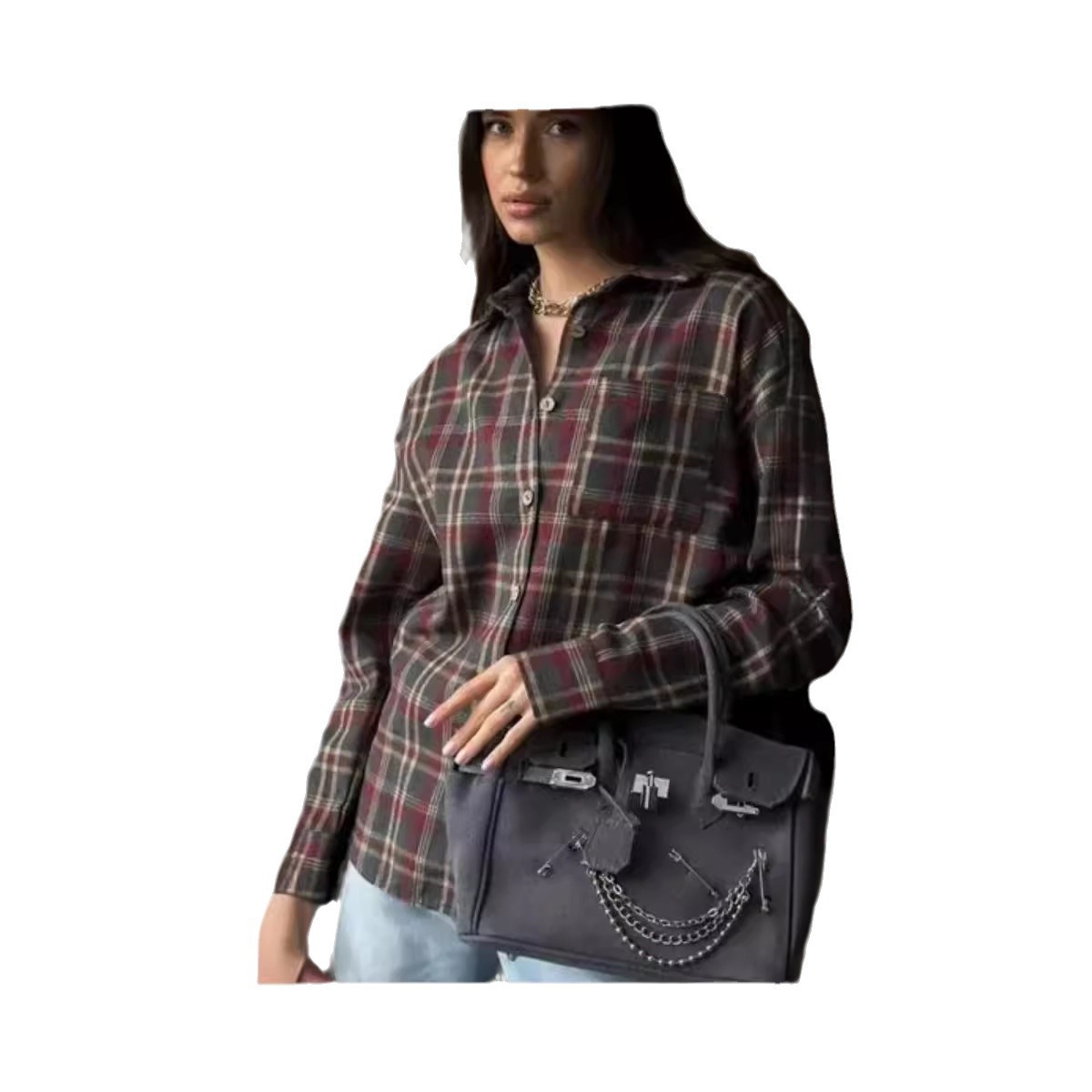 2025 mode Baggy Plaid Damen Bl – Women'S Formal Wear Suit Bewertung und Preis