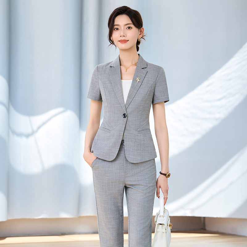 Damen-Kurzarm-Anzugset für Frü – Women Formal Wear Interview Bewertung und Preis