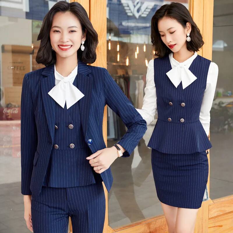 Mode Gestreifte Formale Anzüge – Women Formal Wear Interview Bewertung und Preis