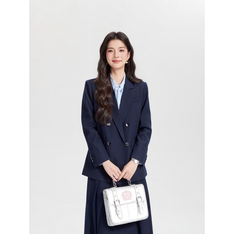 Marineblauer zweireihiger Dame – Women Formal Wear Interview Bewertung und Preis