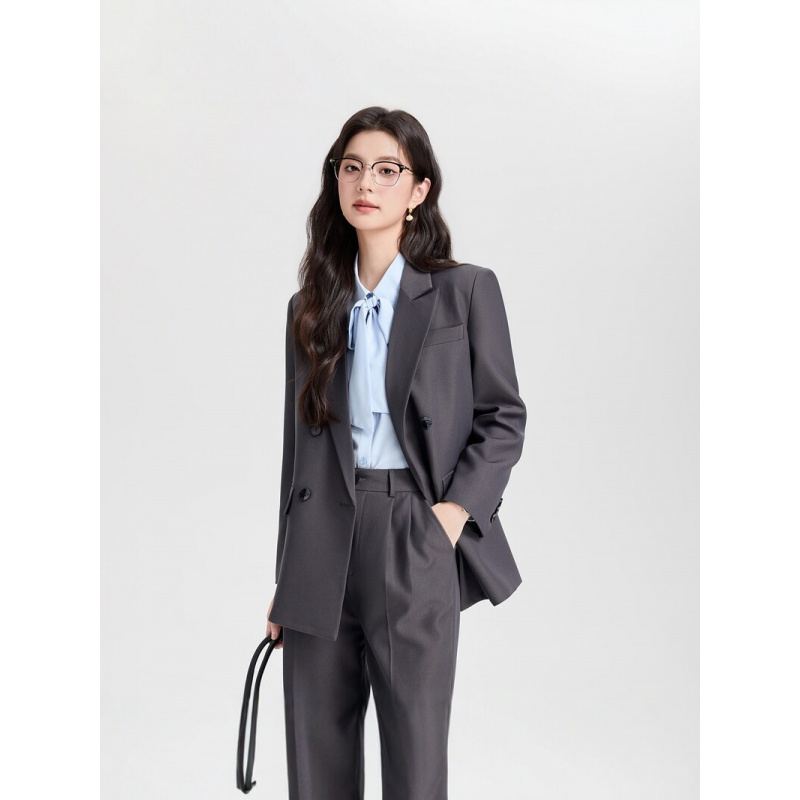 Marineblauer zweireihiger Dame – Women Formal Wear Interview Bewertung und Preis