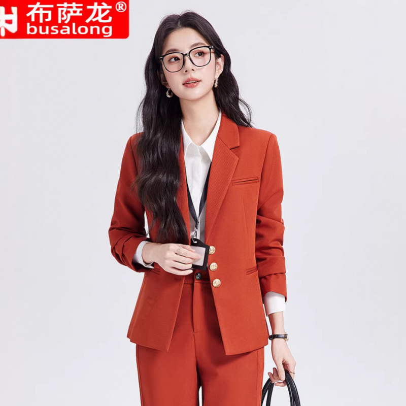 Khakifarbenes Damenanzug-Set,  – Women Formal Wear Interview Bewertung und Preis