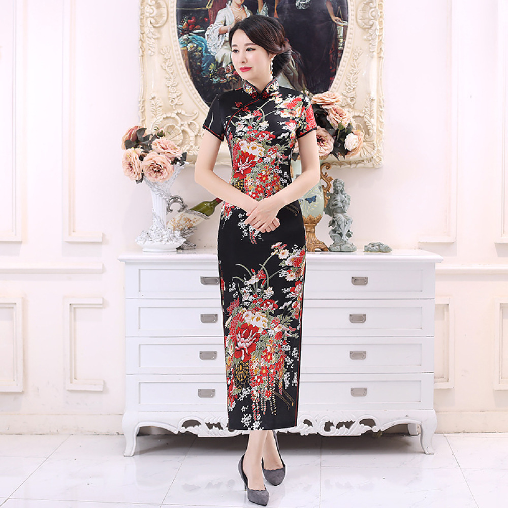 Klassisches Satin-Cheongsam-Kl – Women'S Formal Traditional Wear Bewertung und Preis
